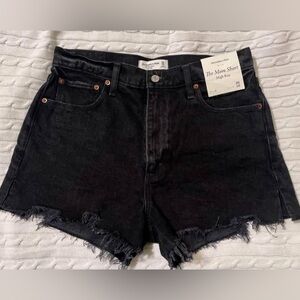 Abercrombie & Fitch High Rise Mom Shorts. Women size 10/30. Black/washout color.